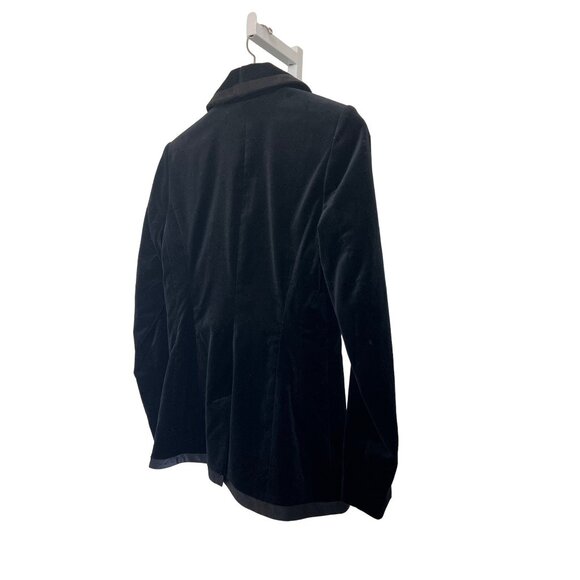 Frame Black Velvet Blazer Jacket With Leopard Print Lining - Picture 6 of 8